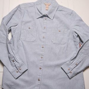 Bit & Bridle NWT Button-up White with Blue Stripes